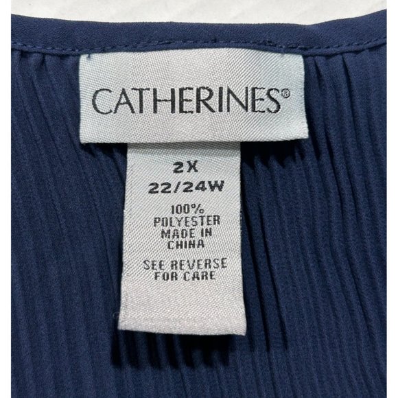 Catherines Plus Size 2X Floral 3/4 Length Bell Sleeves Stretch Tunic - Picture 6 of 8